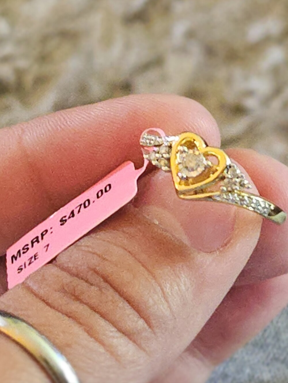 0.16 Natural Diamond Heart Ring Size 7